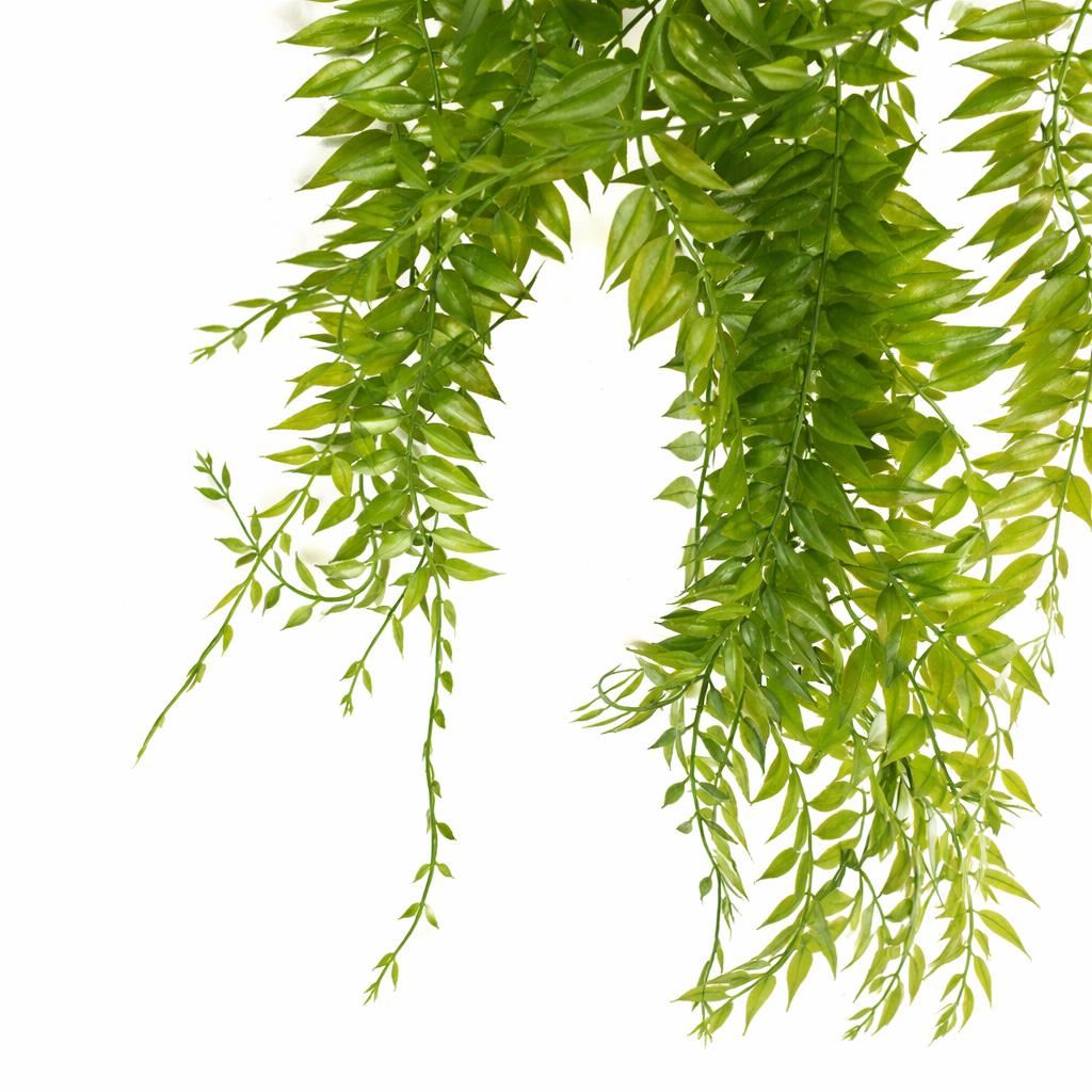Pack of 6 x 100cm Artificial Trailing Green Leaf Hanging Fern Plant with Wired Top Stems